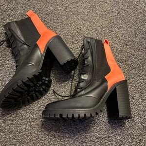 ASOS Black and Orange Heeled Boots